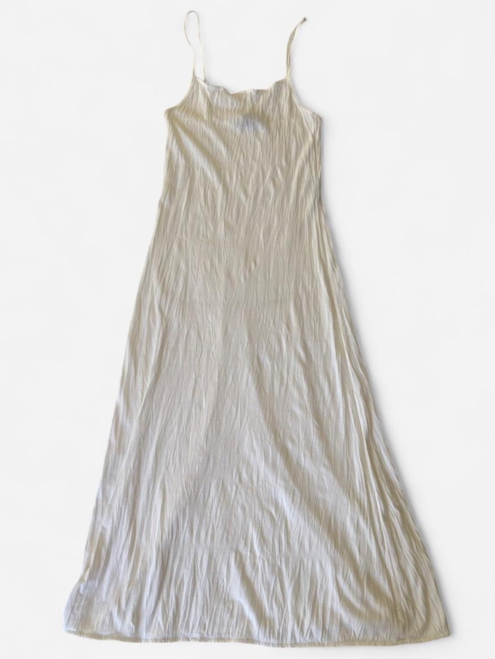 Vintage Ralph Lauren Cream Maxi Slip Dress with Spaghetti Straps - sz M